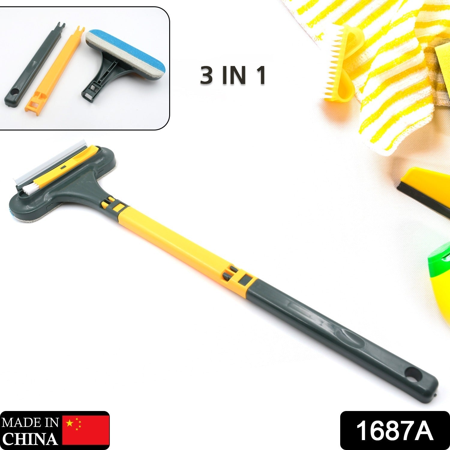 1687A Window Screen Cleaner Brush, Magic Window Cleaner Brush, 3in1 Mesh Cleaner, Glass Cleaning Squeegee, Small Window Brush with Handle Portable 1687A Window Screen Cleaner Brush, Magic Window Cleaner Brush, 3in1 Mesh Cleaner, Glass Cleaning Squeegee, Small Window Brush with Handle Portable
